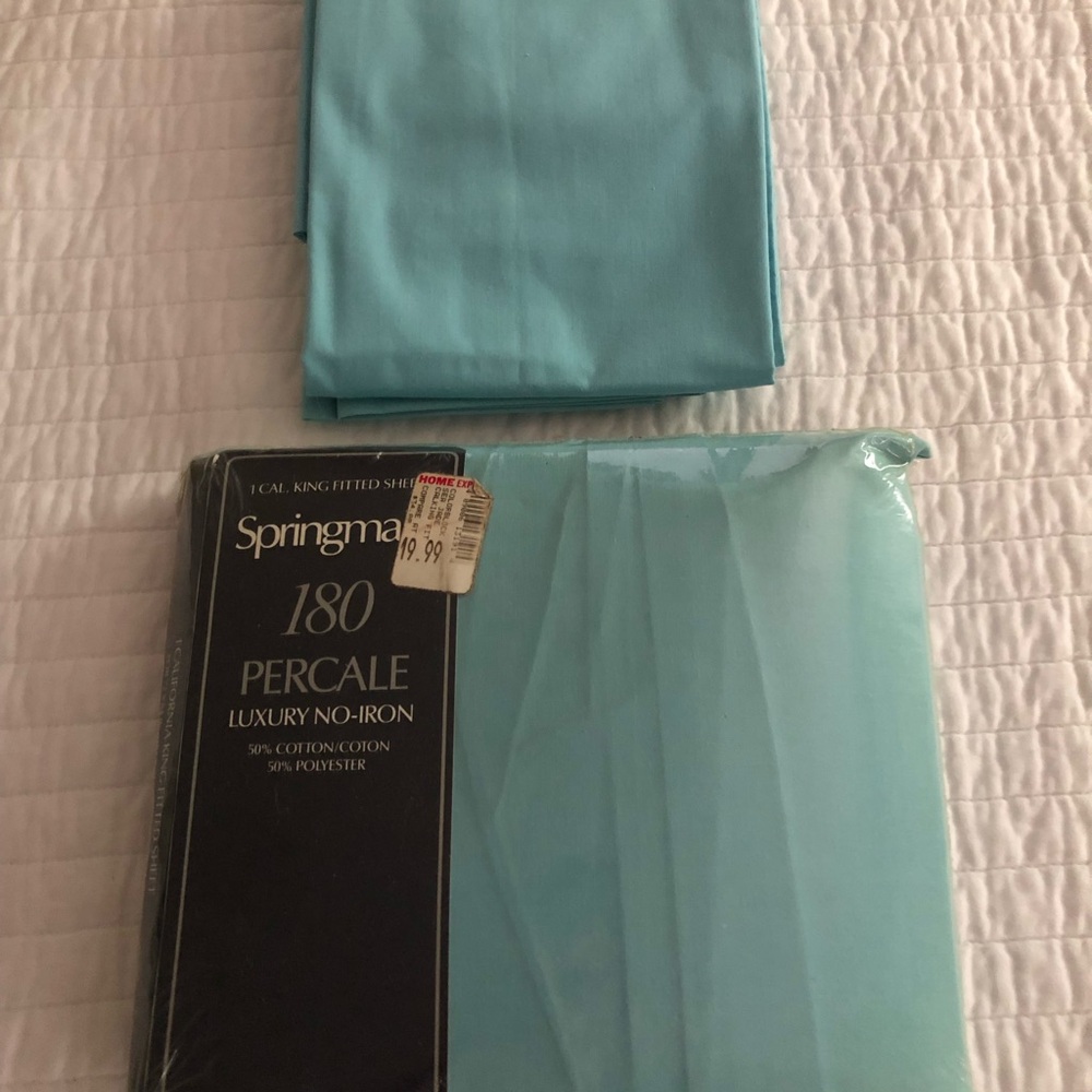 Springmaid Vintage Sheet Set 180 Percale New Deadstock Cottage 1 Fitted 2 Cases